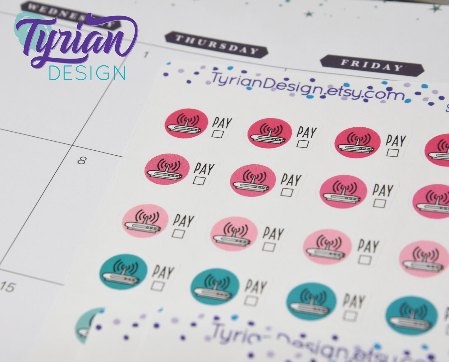 Wifi Internet Payment Stickers | 24 Stickers | .75 x .5 each