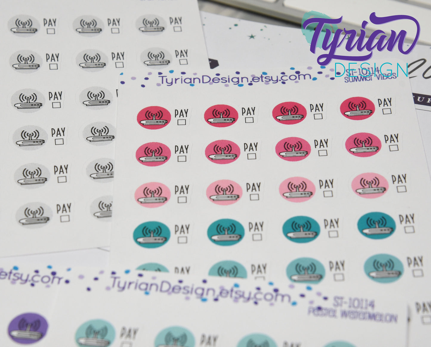 Wifi Internet Payment Stickers | 24 Stickers | .75 x .5 each