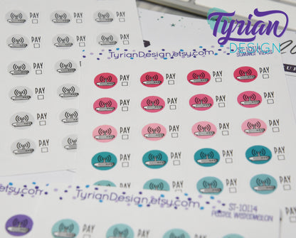 Wifi Internet Payment Stickers | 24 Stickers | .75 x .5 each