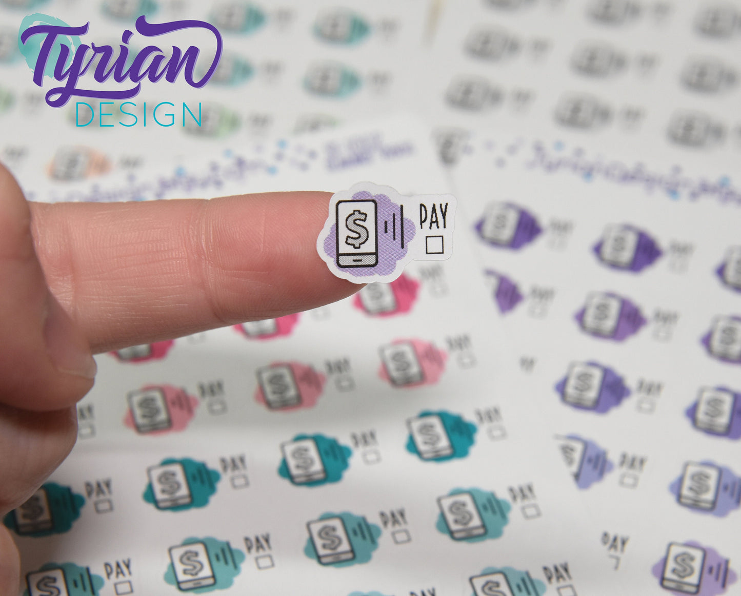 Cell Phone Payment Stickers | 24 Stickers | .75 x .5  each