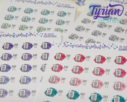 Cell Phone Payment Stickers | 24 Stickers | .75 x .5  each