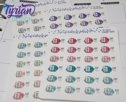 Cell Phone Payment Stickers | 24 Stickers | .75 x .5  each