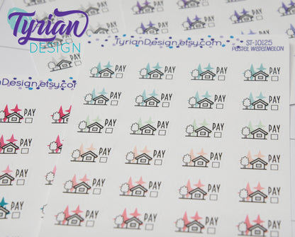 Housing Payment Stickers | 24 Stickers | .75 x .5 each