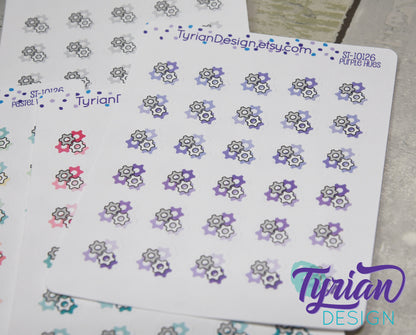 Gears Icon Stickers. | 24 Stickers | .5 x .5 " each