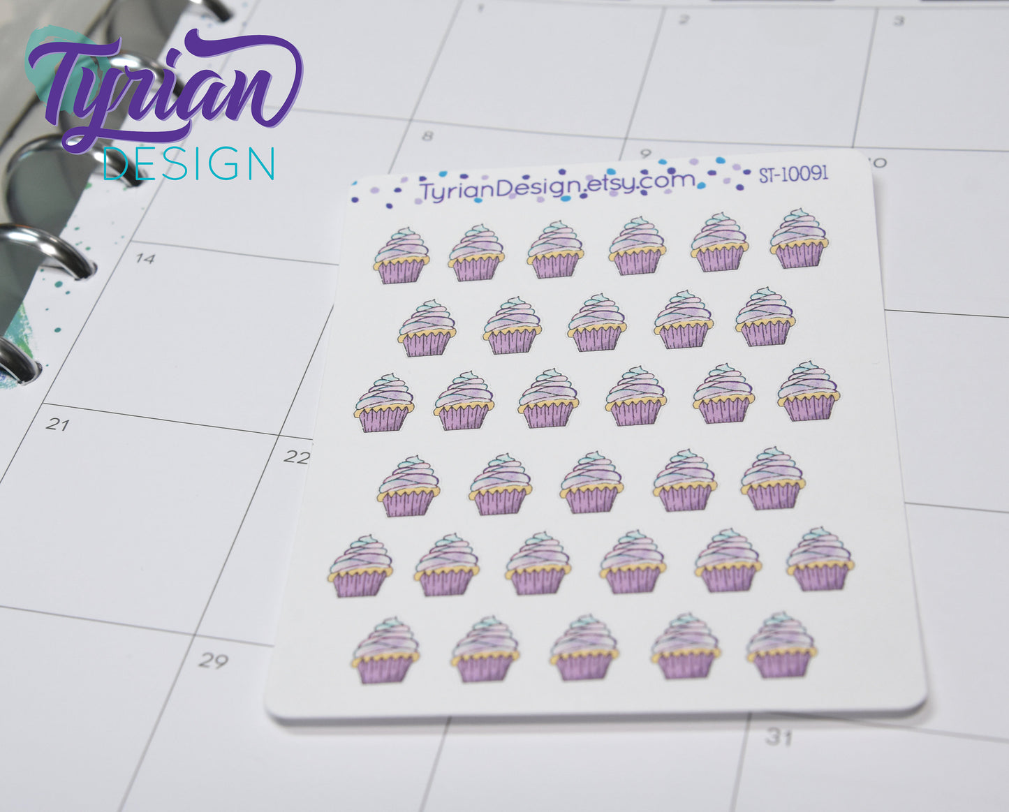 Cupcake Stickers | 33 Stickers |  .4 x .5" each.