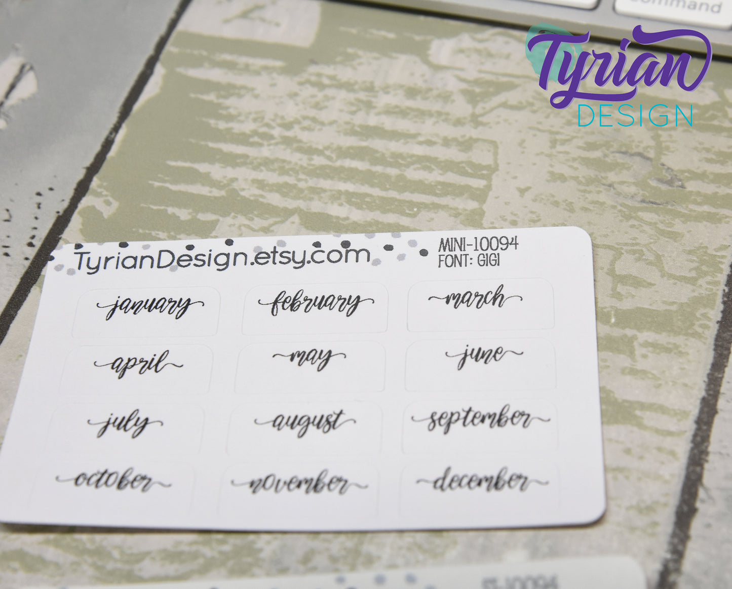 Month Stickers for Tabs for Planners and Journals. 1 set of January - December stickers for bullet journals. White or Clear Matte