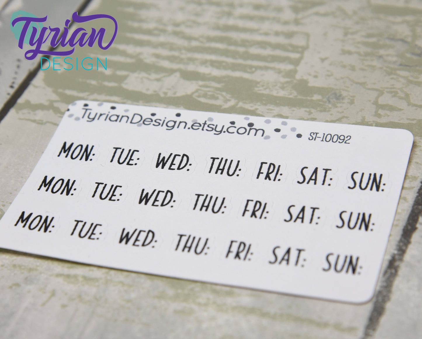 Monday-Sunday Small Abbreviated Days of the week Stickers for Planners and Journals. 3 weeks worth of stickers. White or Clear Matte.