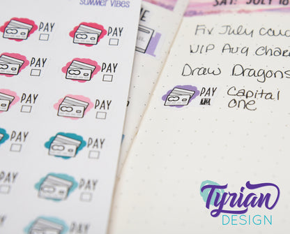 Credit Card Payment Stickers | 24 Stickers | .75 x .5  each