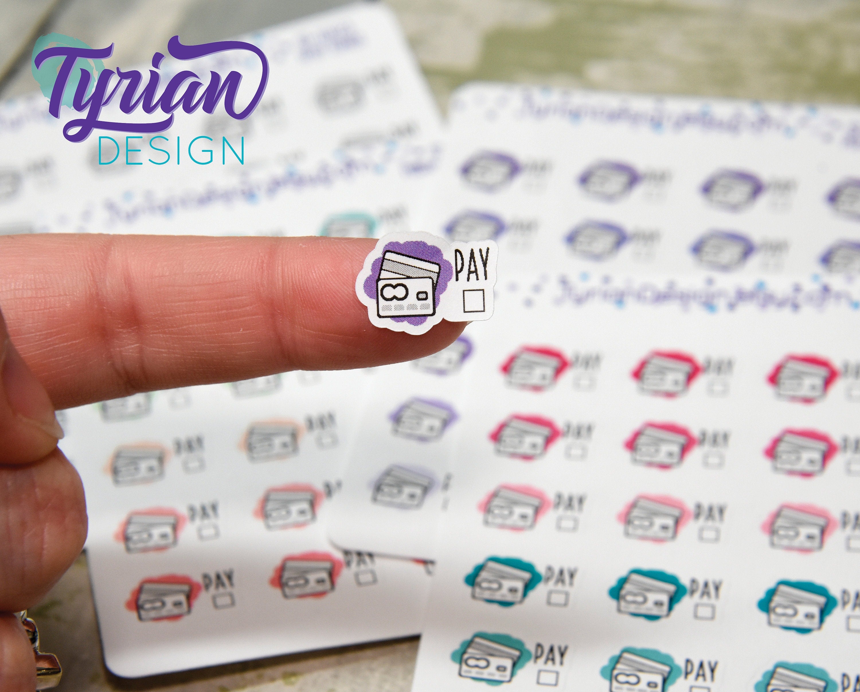Credit Invoice Sticker Credit Card Payment Stickers | 24 Stickers | .75 x .5 each – Tyrian Design
