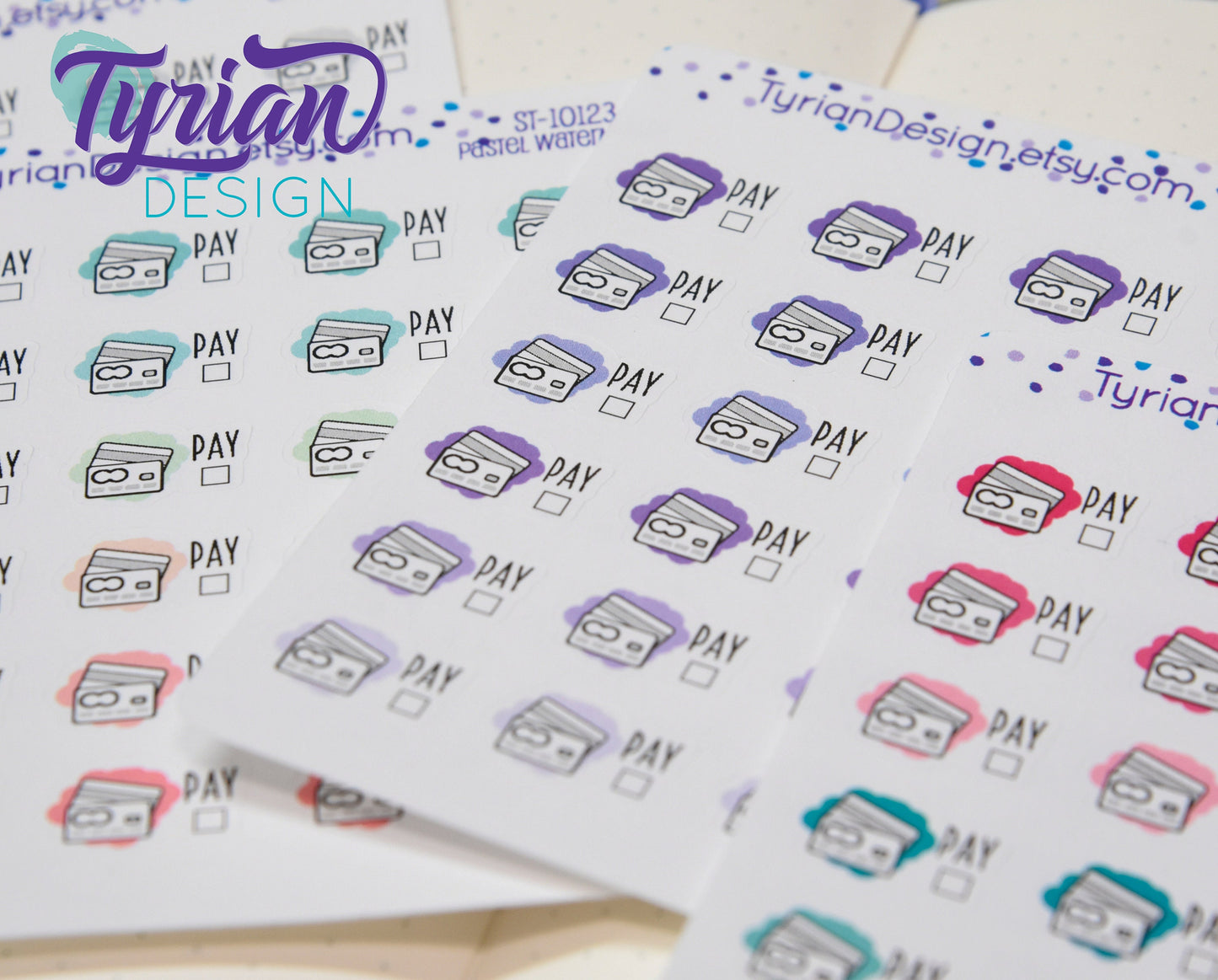 Credit Card Payment Stickers | 24 Stickers | .75 x .5  each