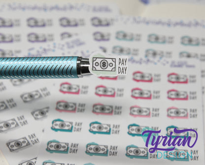 Pay Day Stickers | 24 Stickers | 75 x .5 each