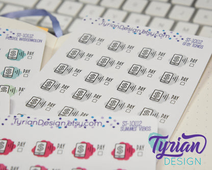 Cell Phone Payment Stickers | 24 Stickers | .75 x .5  each