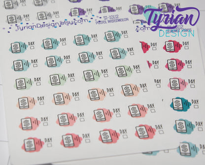 Cell Phone Payment Stickers | 24 Stickers | .75 x .5  each