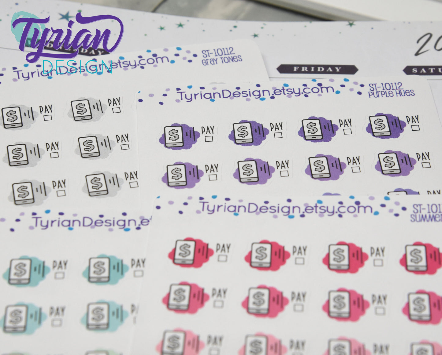 Cell Phone Payment Stickers | 24 Stickers | .75 x .5  each