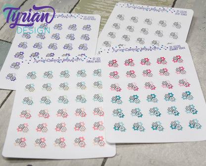 Gears Icon Stickers. | 24 Stickers | .5 x .5 " each