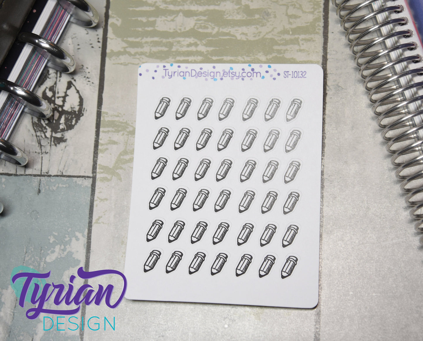 Pencil Icon Stickers | 42 Stickers | .4 x .5" each