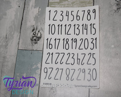 1-31 Dates Stickers | | 31 Stickers | Two sizes available