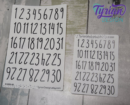 1-31 Dates Stickers | | 31 Stickers | Two sizes available