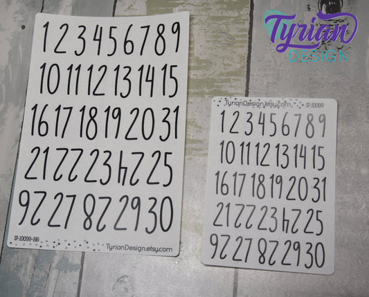 1-31 Dates Stickers | | 31 Stickers | Two sizes available