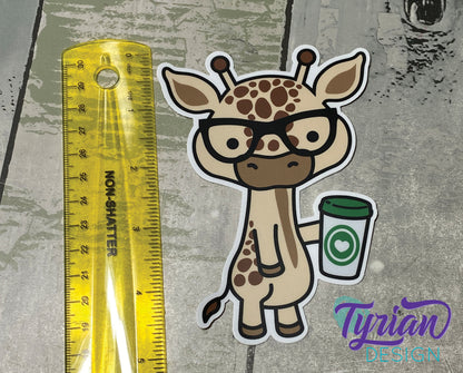 Large Nerd Giraffe with Coffee | 5"