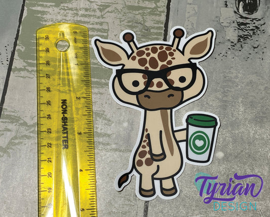 Large Nerd Giraffe with Coffee | 5"