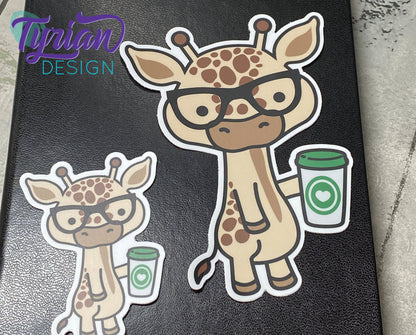 Large Nerd Giraffe with Coffee | 5"