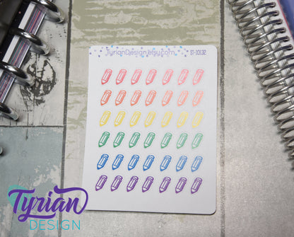 Pencil Icon Stickers | 42 Stickers | .4 x .5" each
