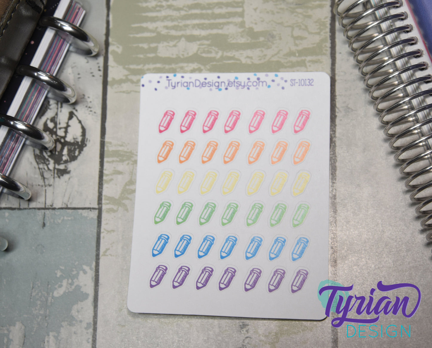 Pencil Icon Stickers | 42 Stickers | .4 x .5" each