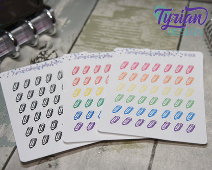 Pencil Icon Stickers | 42 Stickers | .4 x .5" each