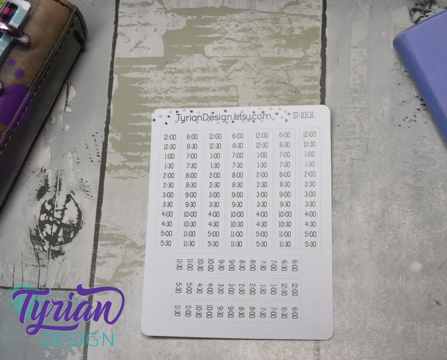 Half hour Time strip Vertical Stickers | Fits 5mm | .39"(10mm) x 2.36"(60mm) ea. sticker