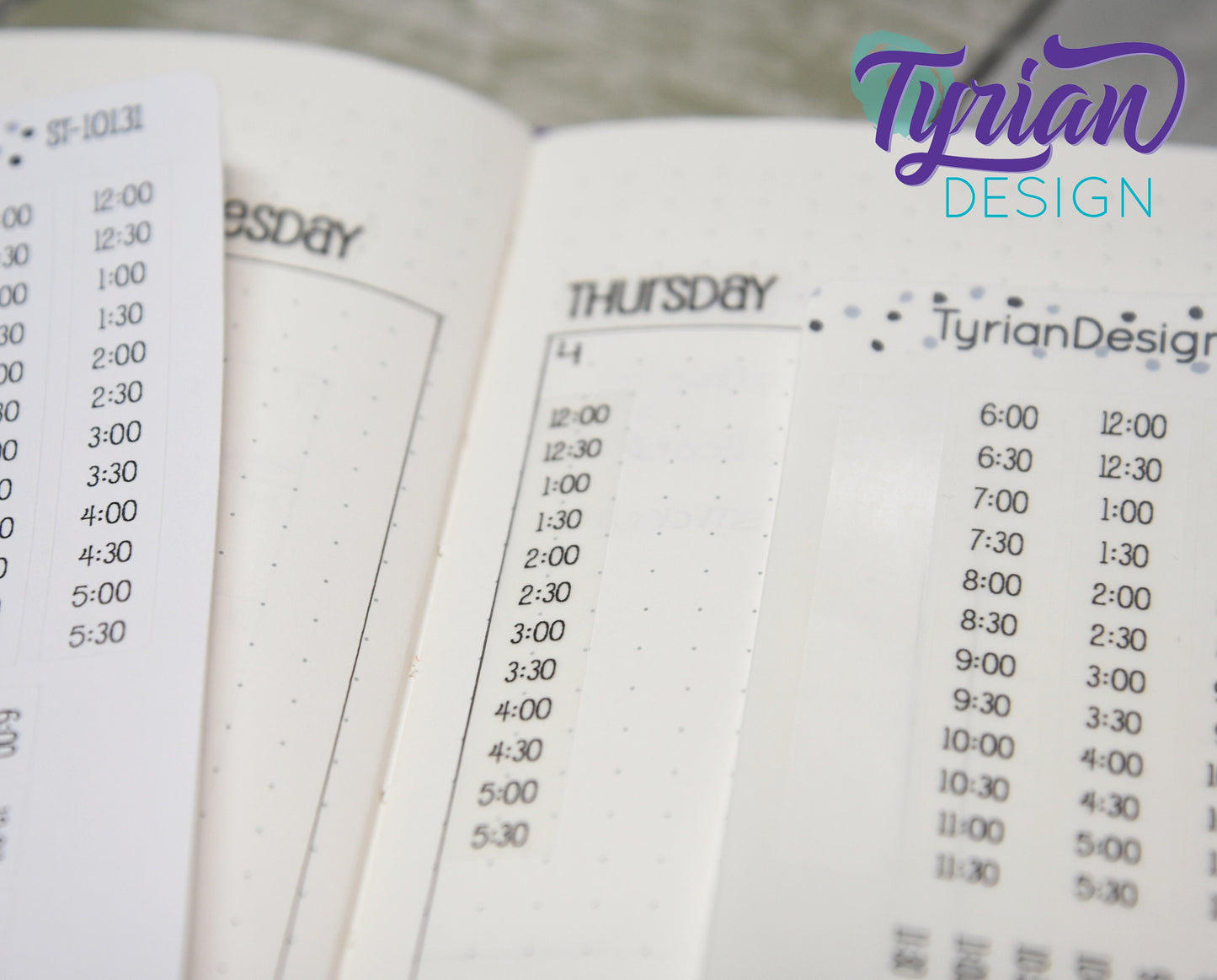 Half hour Time strip Vertical Stickers | Fits 5mm | .39"(10mm) x 2.36"(60mm) ea. sticker