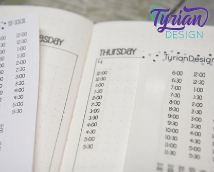 Half hour Time strip Vertical Stickers | Fits 5mm | .39"(10mm) x 2.36"(60mm) ea. sticker