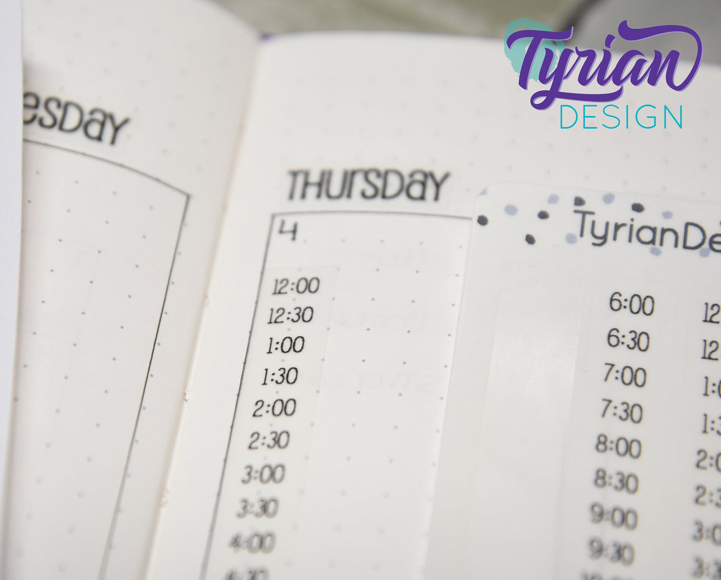 Half hour Time strip Vertical Stickers | Fits 5mm | .39"(10mm) x 2.36"(60mm) ea. sticker