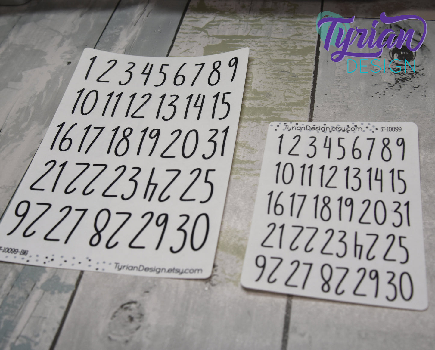 1-31 Dates Stickers | | 31 Stickers | Two sizes available