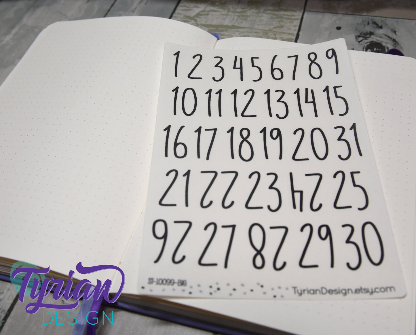 1-31 Dates Stickers | | 31 Stickers | Two sizes available