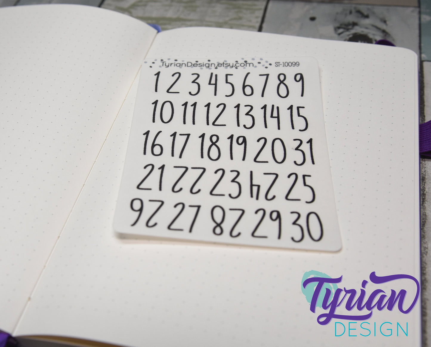1-31 Dates Stickers | | 31 Stickers | Two sizes available