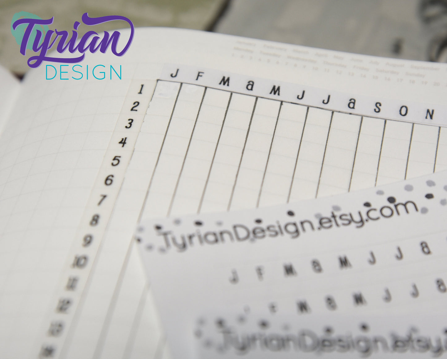 Monthly Horizontal Stickers for tracking | 12 Stickers | 5mm x 60mm Each