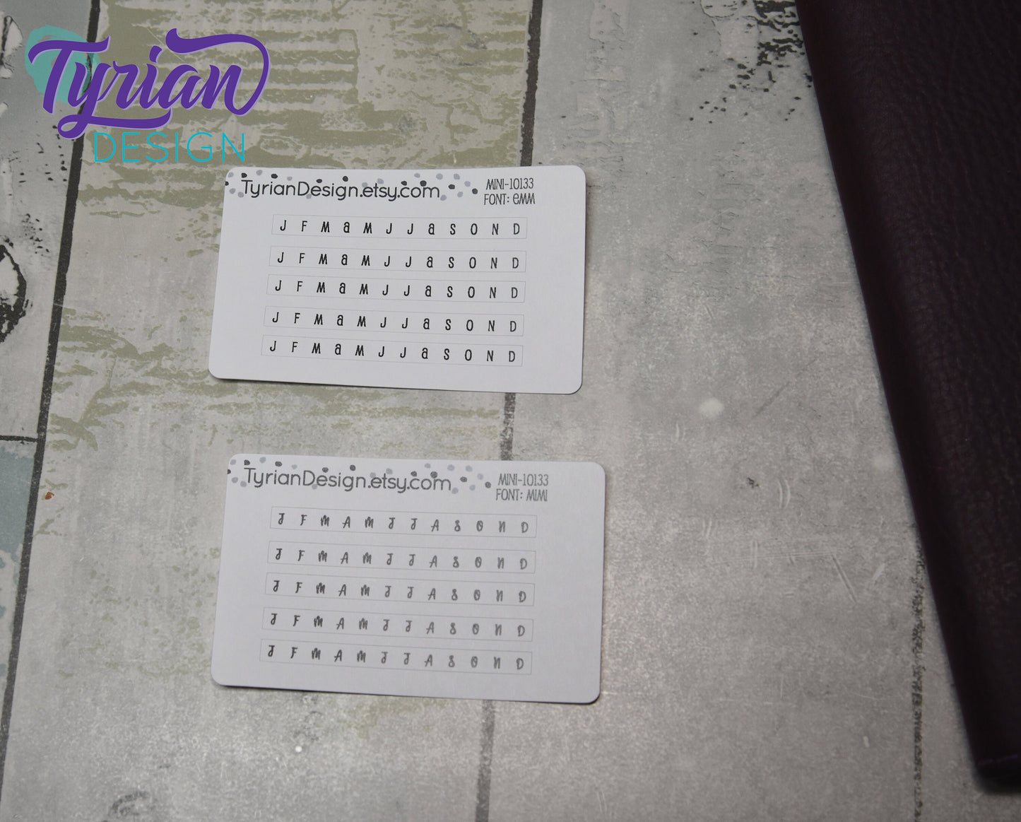 Mini Monthly Horizontal Stickers for trackers for Planners and Journals Monthly tracker header for bullet journal. Fits 5mm Journals