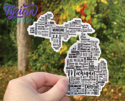 Michigan Sticker, Upper Peninsula and the Mitten | 5 x 5 inches