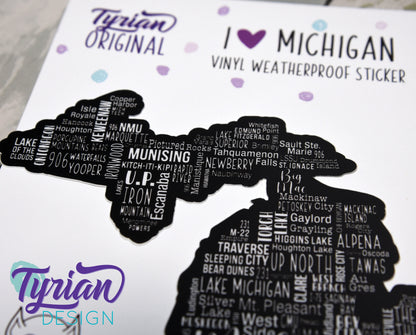 Michigan Sticker, Upper Peninsula and the Mitten | 5 x 5 inches