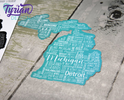 Michigan Sticker, Upper Peninsula and the Mitten | 5 x 5 inches