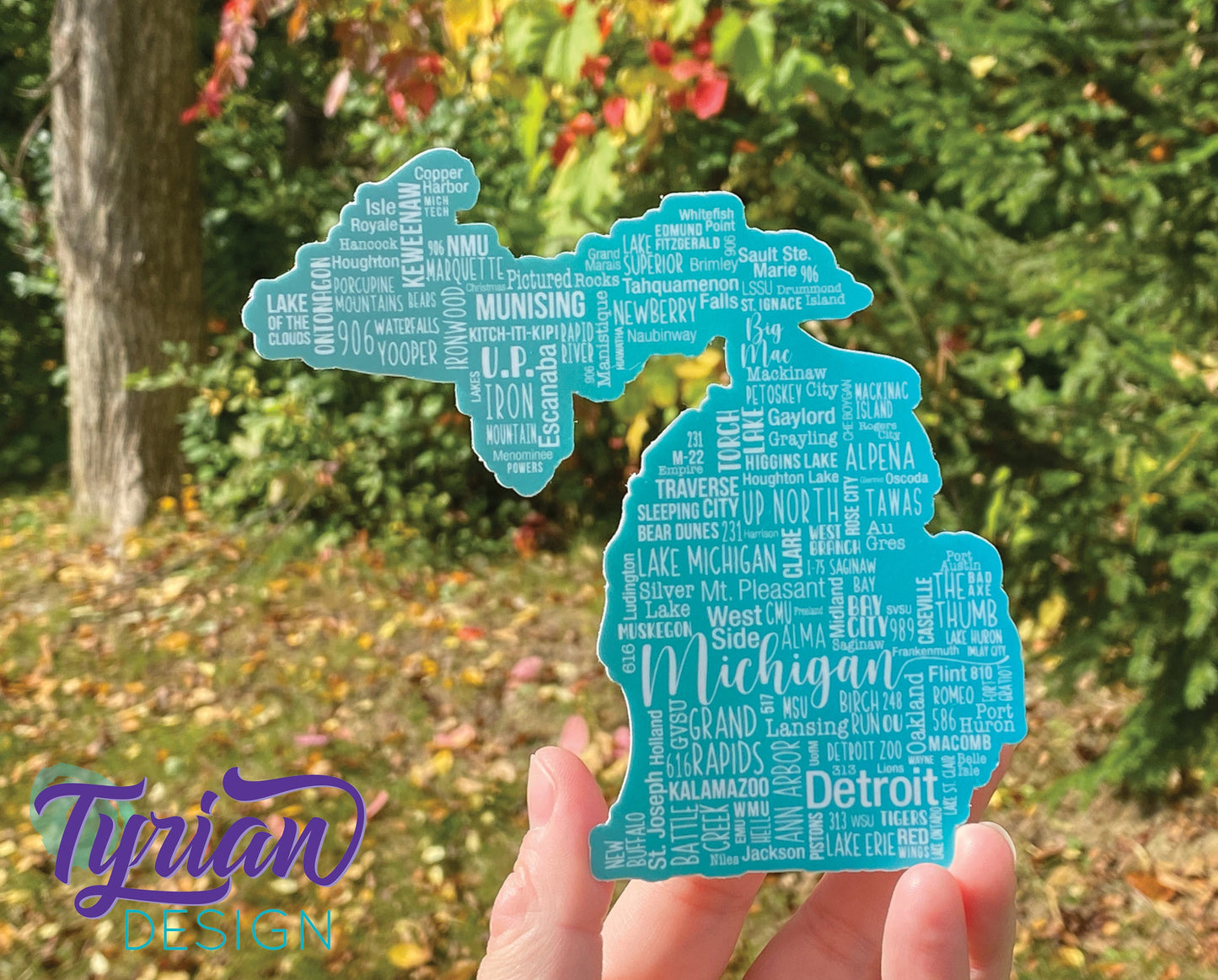 Michigan Sticker, Upper Peninsula and the Mitten | 5 x 5 inches
