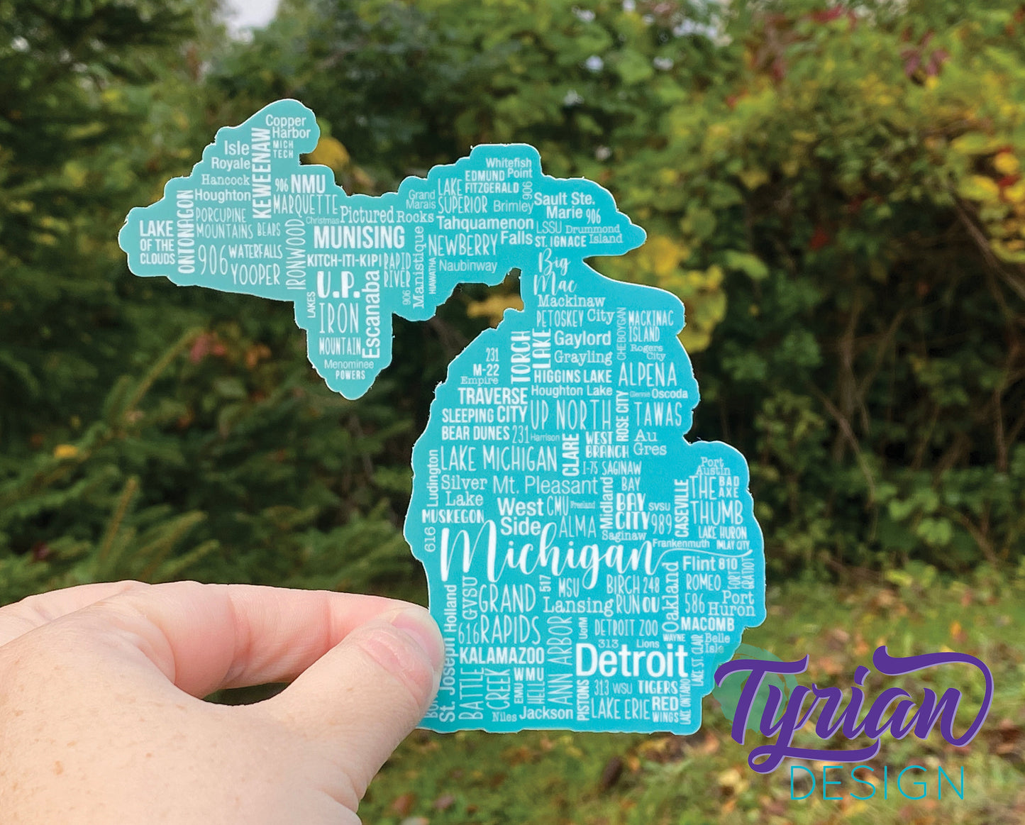 Michigan Sticker, Upper Peninsula and the Mitten | 5 x 5 inches