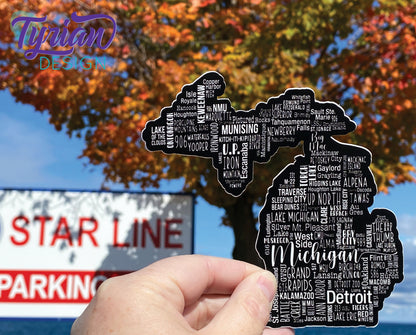 Michigan Sticker, Upper Peninsula and the Mitten | 5 x 5 inches