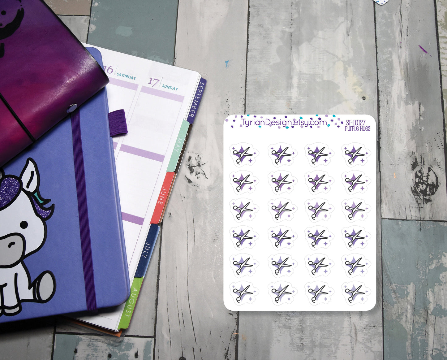 Haircut Icon Stickers. | 24 Stickers | .6 x .5" each.