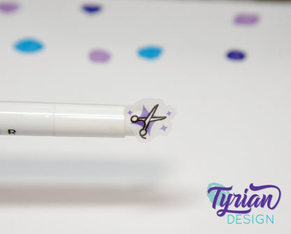 Haircut Icon Stickers. | 24 Stickers | .6 x .5" each.