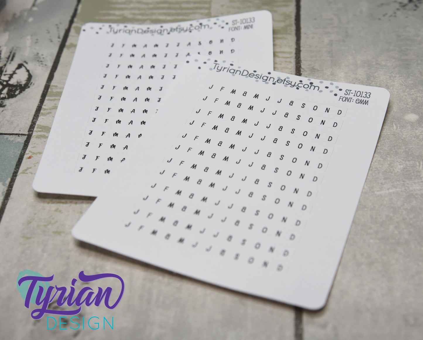 Monthly Horizontal Stickers for tracking | 12 Stickers | 5mm x 60mm Each