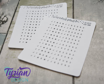 Monthly Horizontal Stickers for tracking | 12 Stickers | 5mm x 60mm Each