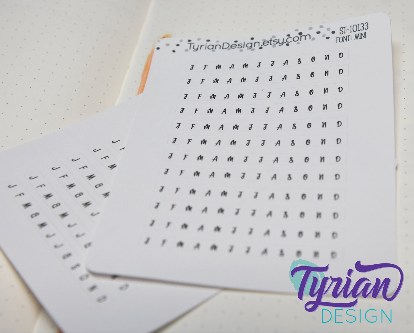 Monthly Horizontal Stickers for tracking | 12 Stickers | 5mm x 60mm Each