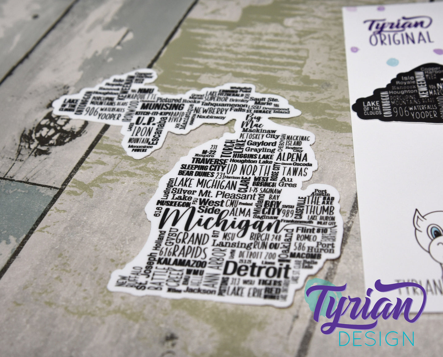 Michigan Sticker, Upper Peninsula and the Mitten | 5 x 5 inches